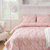 Picture of Bedsure Pink Twin Comforter Set - 6 Pieces Pintuck Pink Twin Bed Set, Pinch Pleat Pink Twin Bedding Set with Comforters, Sheets, Pillowcases & Shams