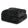 Picture of Bedsure Soft Fuzzy Faux Fur Sherpa Fleece Queen Size Throw Blanket Black- Warm Thick Fluffy Plush Cozy Reversible Shaggy Blanket for Sofa and Bed -Comfy Furry Blanket, Solid Black Full 90x90