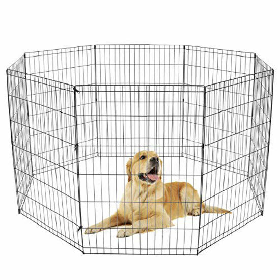 Picture of Pet Republic 36inch Foldable Pet Playpen Dog Exercise Pen Metal Pet Fence 8 Panel (36Inches)