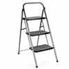 Picture of Delxo Step Ladder 3 Step Folding Step Stool with Anti-Slip Wide Pedal,Hold Up to 330lb Sturdy Steel 3 Step Stool ,Lightweight Folding Step Ladder for Adults Grey