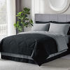 Picture of Bedsure Black Twin Comforter Set for Kids - 6 Pieces Reversible Black Bed Set Twin, Black Bed Set with Comforters, Sheets, Pillowcases & Shams - Bedspread & Coverlet Sets