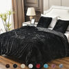 Picture of Yusoki Black Queen Thick Faux Fur Winter Blanket,2 Layers,90"x90" Without Pillows Big Soft Plush Fuzzy Weighted Heavy Large Warm Fluffy Throw Blanket for Bed