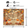 Picture of Funnytree 10x8FT Soft Fabric Fall Pumpkin Photography Backdrop Autumn Tanksgiving Harvest Hay Leaves Wooden Background Sunflower Maple Baby Shower Banner Decoration Party Supplies Photo Booth Prop