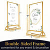 Picture of Super Star Quality Clear Acrylic 2 Sided Frames with 3MM Gold Borders and Vertical Stand (Pack of 12) | Ideal for Wedding Table Number, Double Sided Sign, Clear Photos, Menu Holders