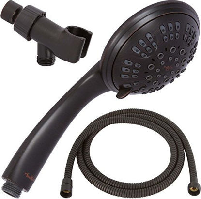 Picture of 6 Function Handheld Shower Head Kit - High Pressure, Removable Hand Held Showerhead With Hose & Mount And Adjustable Rainfall Spray, 2.5 GPM - Oil-Rubbed Bronze