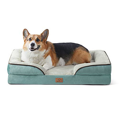 Picture of Bedsure Large Orthopedic Dog Bed for Large Dogs - Big Waterproof Dog Bed Medium, Foam Sofa with Removable Washable Cover, Waterproof Lining and Nonskid Bottom Couch, Pet Bed, Washed Blue