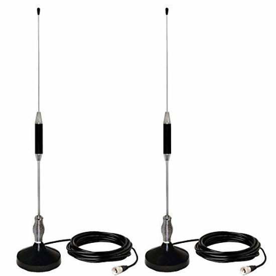 Picture of CB Antenna 28 inch for CB Radio 27 Mhz,Portable Indoor/Outdoor Antenna Full Kit with Heavy Duty Magnet Mount Mobile/Car Radio Antenna Compatible with Midland Cobra Uniden Anytone by LUITON(2 Pack)