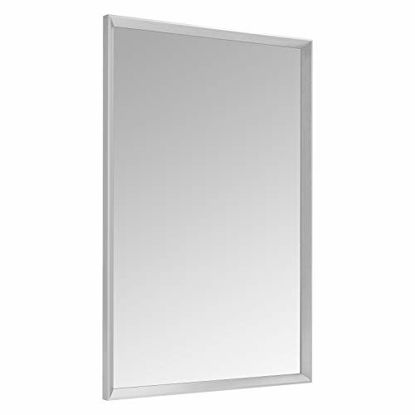 Picture of Amazon Basics Rectangular Wall Mirror 24" x 36" - Peaked Trim, Nickel