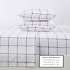 Picture of Great Bay Home - 100% Turkish Cotton Queen Flannel Sheet Set. Heavyweight, Warm, Winter Luxury Bed Sheets. Pre-Shrunk & Anti-Pill - Windowpane - White / Grey