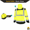 Picture of KwikSafety (Charlotte, NC) AGENT SoftShell Safety Jacket (DETACHABLE Hood) Class 3 Hi Visibility Water Resistant ANSI OSHA Reflective Hoodie Warm Winter Construction Gear Men | Yellow Extra Large