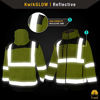 Picture of KwikSafety (Charlotte, NC) AGENT SoftShell Safety Jacket (DETACHABLE Hood) Class 3 Hi Visibility Water Resistant ANSI OSHA Reflective Hoodie Warm Winter Construction Gear Men | Yellow Extra Large