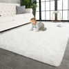 Picture of TWINNIS Super Soft Shaggy Rugs Fluffy Carpets 5x8 Feet, Indoor Modern Plush Area Rugs for Living Room Bedroom Kids Room Nursery Home Decor, Upgrade Anti-skid Durable Rectangular Fuzzy Rug, Cream White