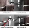 Picture of Boyorc Stretchable 19.7 -31.5 Inch Towel Bar Hanger Stainless Steel Strong Bathroom Shelf Wall-Mounted Type No Hole mounting Drilling Installation Toilet Kitchen Space Saving 3-Layer Rack