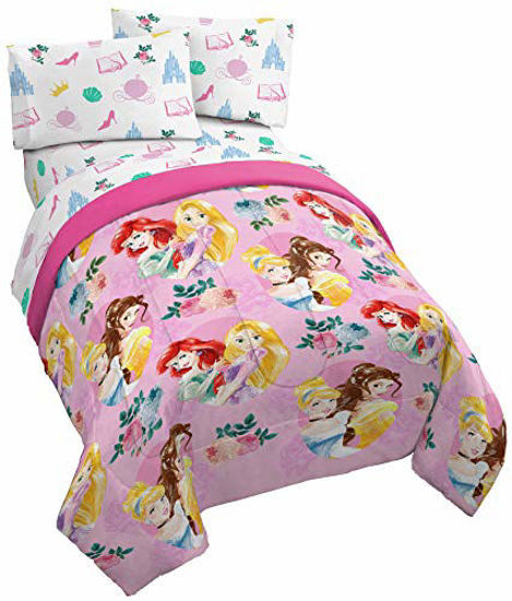 Picture of Jay Franco Disney Princess Sassy 4 Piece Twin Bed Set - Includes Comforter & Sheet Set - Super Soft Fade Resistant Polyester - (Official Disney Product)