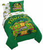 Picture of Nickelodeon Teenage Mutant Ninja Turtles Green Bricks 5 Piece Twin Bed Set - Includes Reversible Comforter & Sheet Set Bedding - Super Soft Fade Resistant Microfiber (Official Nickelodeon Product)