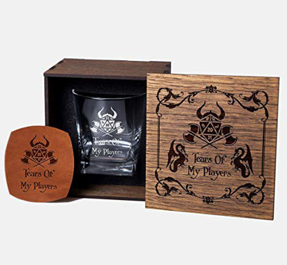 Picture of dungeons and dragons Personalized whiskey gift set in wood box, Tears of My Players, dungeons and dragons Master gift, D&D gift