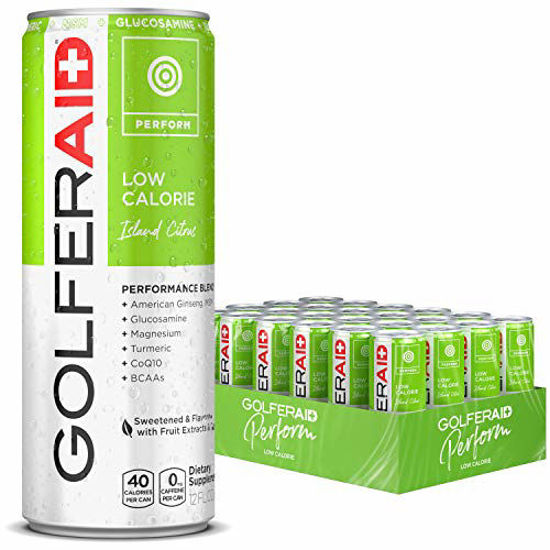 Picture of GOLFERAID Performance Blend, Up Your Golf Game, No Caffeine, Glucosamine, Turmeric, MSM, CoQ10, B-Complex, BCAAs and Electrolytes, 40 Calories, 100% Clean, Paleo, Vegan, 12-oz. cans (Pack of 24)