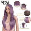 Picture of Style Icon Easy-360 Lace Wigs 28" Free Part Lace Frontal Wigs Purple Synthetic Wig (28", QTASHPU)