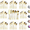 Picture of Berglander Flatware Set 46 Piece, Stainless Steel With Titanium Gold Plated Flatware Set 45 Pieces Add 1 Pie Sever, Golden Flatware Set, Silverware, Cutlery Set Service For 8 (Shiny Gold)