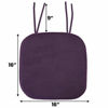 Picture of Sweet Home Collection Chair Cushion Memory Foam Pads with Ties Honeycomb Pattern Slip Non Skid Rubber Back Rounded Square 16" x 16" Seat Cover, 6 Count (Pack of 1), Eggplant Purple