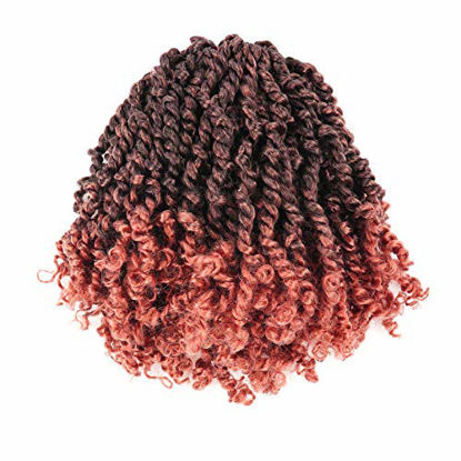 Picture of Toyotress Tiana Passion Twist Hair - 6 inch 8 Pcs Pre-twisted Crochet Braids Ombre Orange, Synthetic Braiding Hair Extension ( 6 Inch, T350)