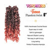 Picture of Toyotress Tiana Passion Twist Hair - 6 inch 8 Pcs Pre-twisted Crochet Braids Ombre Orange, Synthetic Braiding Hair Extension ( 6 Inch, T350)