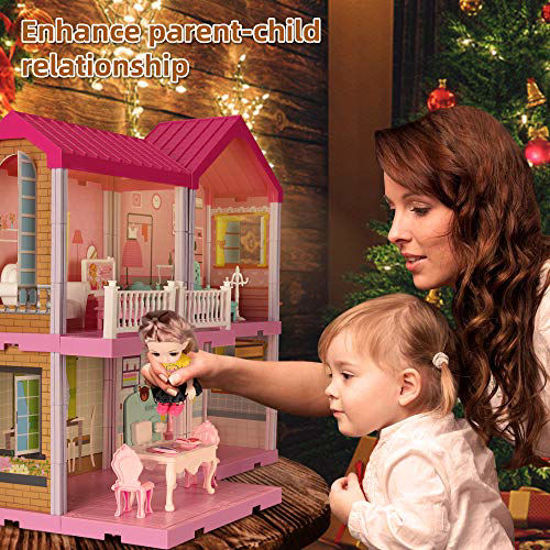 DIY wood dollhouse, toy cottage house for kids, doll house DIY kit