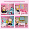 Picture of 678 Dreamhouse Dollhouse Kit, Doll House Asseccories and Furniture, DIY Pretend Play Building Playset Toys with Doll and Lights, Dreamy Princess House for Toddlers, Kids Boys & Girls (4 Rooms)