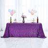 Picture of Hahuho 90x156 inch Rectangular Sequin Tablecloth Purple, Glitter Tablecloth for Bridal Shower Decorations, Birthday, Wedding, Dessert, Banquet90x156 Inch, Purple