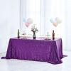 Picture of Hahuho 90x156 inch Rectangular Sequin Tablecloth Purple, Glitter Tablecloth for Bridal Shower Decorations, Birthday, Wedding, Dessert, Banquet90x156 Inch, Purple