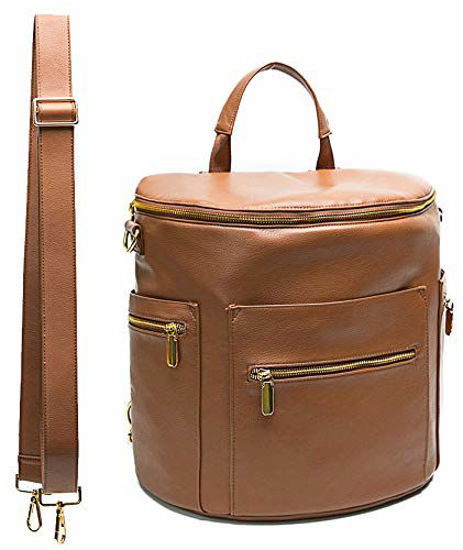 Leather diaper bag backpack by store miss fong