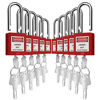 Picture of Lockout Tagout Locks, Safety Padlock10 PCS with Number (Red 11-20)