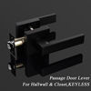 Picture of 2 Pack Probrico Square Door Lever Door Lock Handle Lockset Keyless Doorknobs Passage Knobs Lockset Interior Hallway Passage Closet DL01-BK-PS in Black