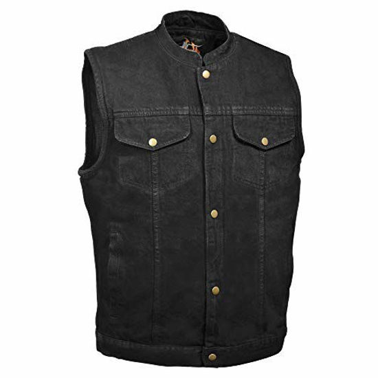 Picture of Milwaukee Performance DM2238 Men's Black Denim Snap Front Club Vest with Gun Pocket - 6X-Large