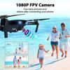 Picture of Drone with Camera for Adults, Foldable RC Quadcopter Kids Toys, 1080P HD FPV Video Drone for Beginners, 2 Batteries,Carrying Case,One Key Start,Altitude Hold,Headless Mode,Waypoints Function,3D Flips