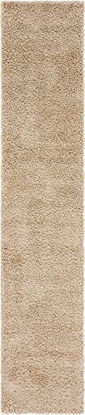 Picture of Unique Loom Solo Solid Shag Collection Area Modern Plush Rug Lush & Soft, 2 ft 6 x 13 ft 0, Taupe