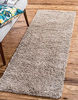 Picture of Unique Loom Solo Solid Shag Collection Area Modern Plush Rug Lush & Soft, 2 ft 6 x 13 ft 0, Taupe