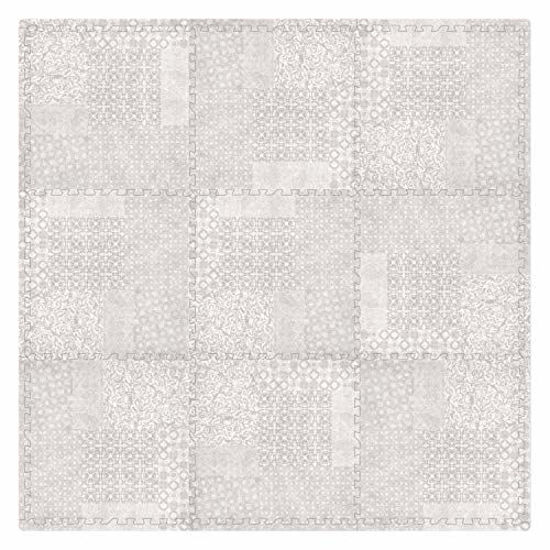 Picture of Non-Toxic Extra-Thick Children's Play Mat, 9 Tiles - 72 x 72 inch Comfortable Cushiony Foam Floor Puzzle Mat for Kids & Toddlers with 24 x 24 inch Tiles - Khaki