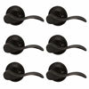 Picture of Probrico(6 Pack) Dummy Door Lever,Wave Door Handle Lever Right Hand - Dummy for Laundry Room, Hallway, Closet,Single Side Lever,Non-Turning Pull Oil Rubbed Bronze,Easy Installation Pull Only Lever Set