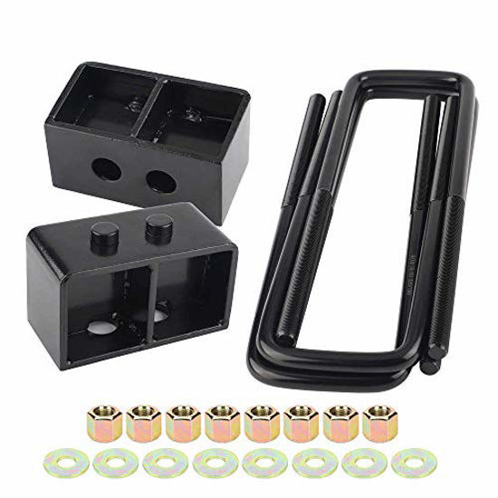 Picture of 3" Rear Leveling Lift Block Kits Extended Square U-Bolts Compatible with 2004-2019 F150 2WD 4WD Pickup