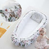 Picture of Brandream Girls Floral Baby Nest Bed Farmhouse Rose Newborn Lounger White Red Co Sleeping Sharing Bed with Floral Ruffle