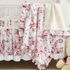 Picture of Brandream Girls Nursery Bedding Pink Floral Crib Bedding Set 3 Piece Farmhouse Baby Blanket Set, 3 Piece