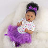 Picture of HOOMAI Lifelike Reborn Baby Dolls with Soft Body African American Realistic Girl Doll 22.8 Inch Best Birthday Gift Set