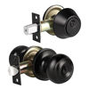 Picture of 2 Pack Entrance Door Knob Keyed Entry Door Knob with Deadbolt, Keyed Alike, Single Cylinder Deadbolt with Matching Round Style Knob, Matte Black