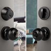 Picture of 2 Pack Entrance Door Knob Keyed Entry Door Knob with Deadbolt, Keyed Alike, Single Cylinder Deadbolt with Matching Round Style Knob, Matte Black