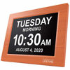 Picture of American Lifetime, Newest Version, Day Clock Extra Large Impaired Vision Digital Clock with Battery Backup and 5 Alarm Options, Brown Wood Color