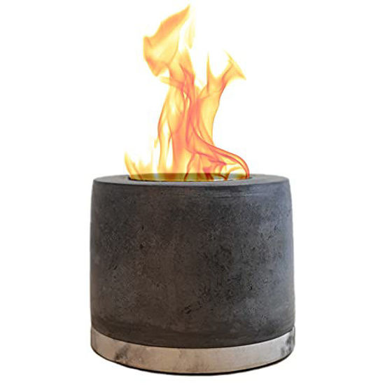 Picture of ROUNDFIRE Concrete Table Top Fire Pit - Fire Bowl, Mini Personal Fireplace for Indoor and Outdoor use.