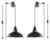 Picture of Plug in Pendant Light Industrial Pulley Pendant Lamp E26 Vintage Hanging Light Fixture with 16.4ft Cord On/Off Switch for Pool Table,Houseplant Grow Lights,Kitchen Island,Sink 2 Pack Aged Bronze