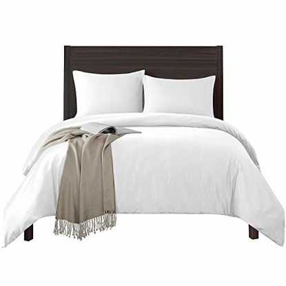 Picture of True Luxury 3-Piece Queen/Full White Duvet Cover Set, 600 Thread Count 100% Long-Staple Combed Egyptian Cotton Soft, Silky & Breathable Duvet Cover Set, Perfect Cover for Your Down Comforter.