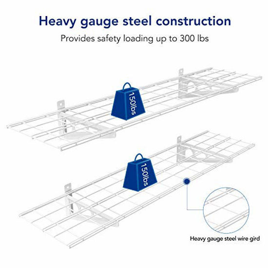 Getuscart Fleximounts 2 Pack 1x4ft 12 Inch By 48 Inch Wall Shelf Garage Storage Rack Wall 7132